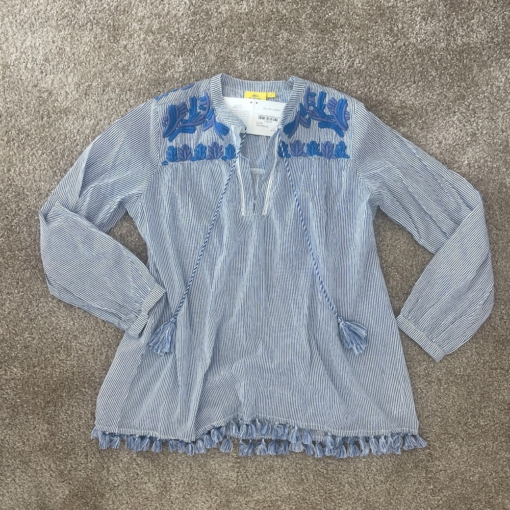 Roberta Roller Rabbit Tassel “Elle” Tunic Top, Small (Missing Tassel)